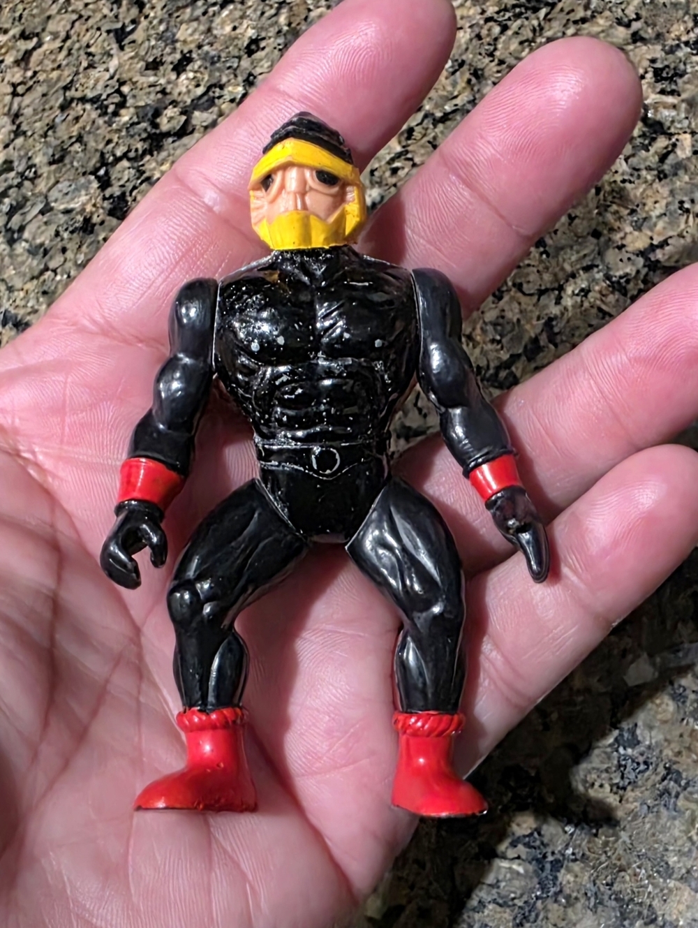 Vintage 80s POWER FIGHTER Metal Figure black and red rare vtg HTF hard to find